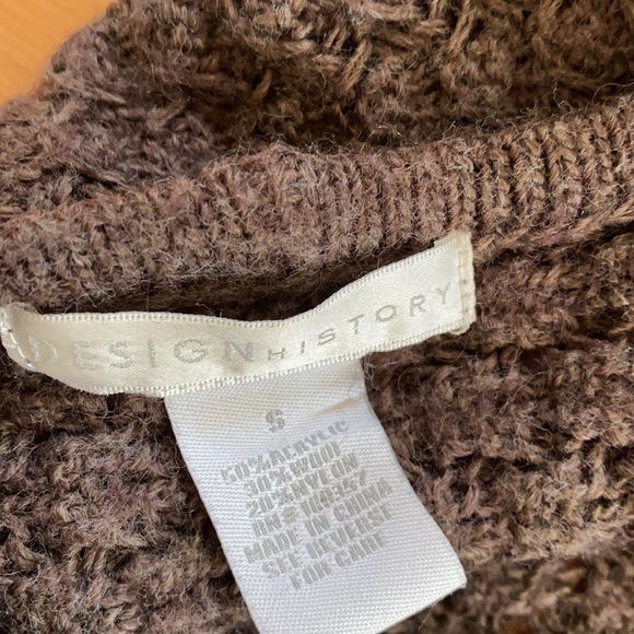 Design History Open Front Wool Blend Fringed Cardigan Sweater Small - Picture 5 of 5